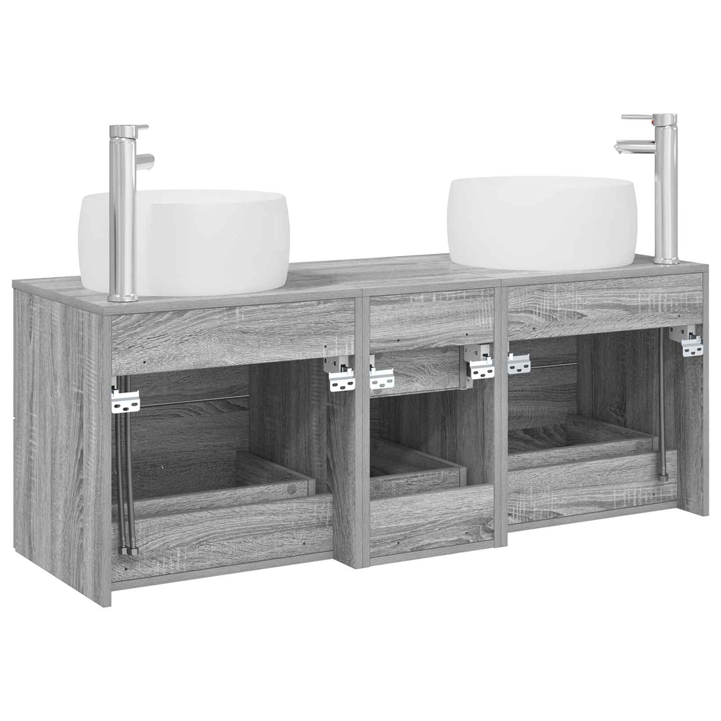 vidaXL Bathroom Furniture Set 3 pcs Grey Sonoma 49.5 x 44.5 x 66 cm