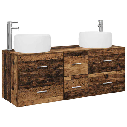 vidaXL Bathroom Furniture Set 3 pcs Old Wood 49.5 x 44.5 x 66 cm