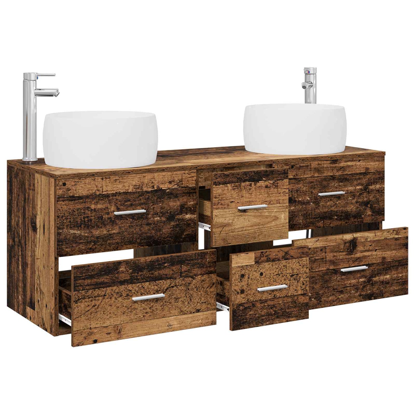vidaXL Bathroom Furniture Set 3 pcs Old Wood 49.5 x 44.5 x 66 cm