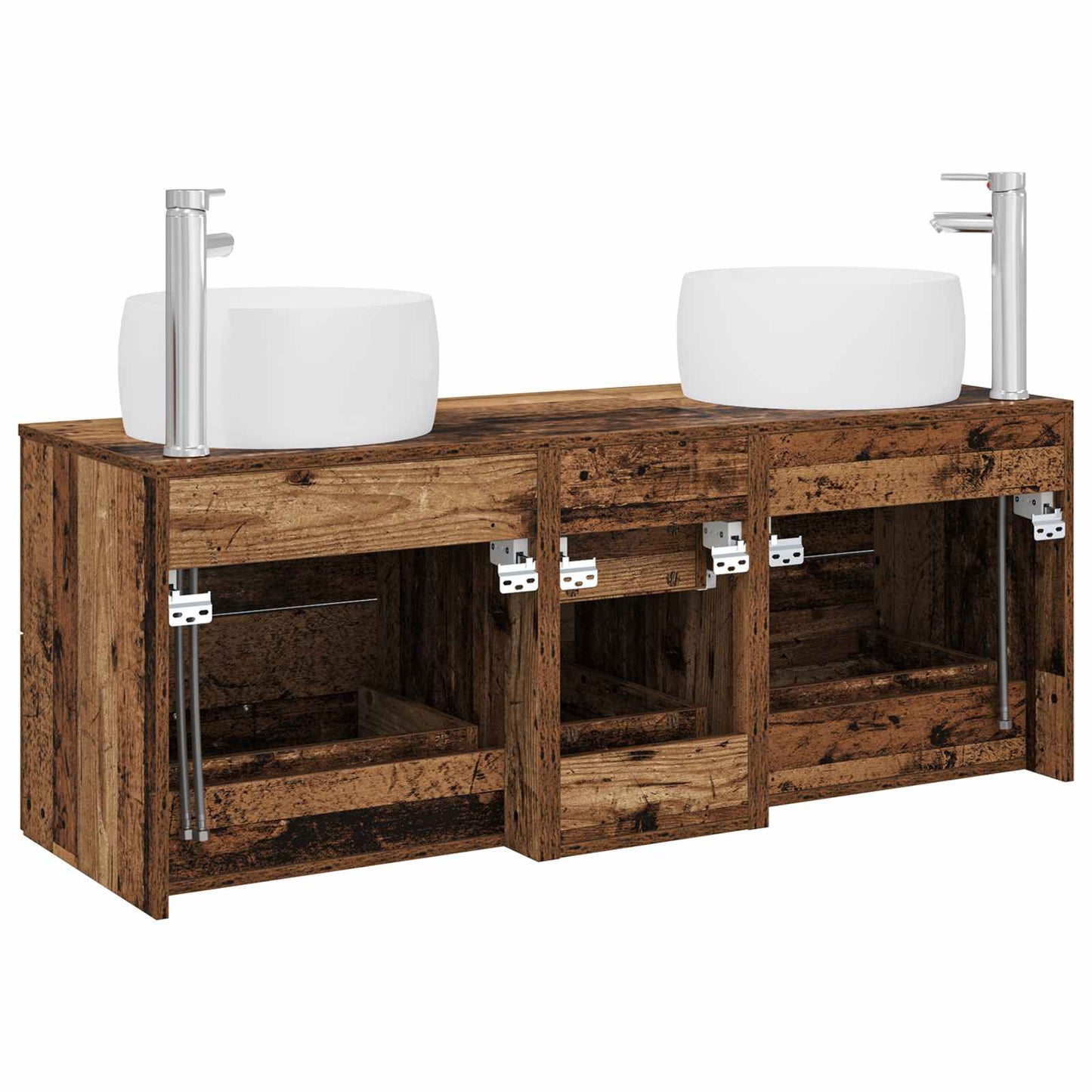 vidaXL Bathroom Furniture Set 3 pcs Old Wood 49.5 x 44.5 x 66 cm