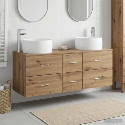 vidaXL Bathroom Furniture Set 3 pcs Artisan Oak 49.5 x 44.5 x 66 cm
