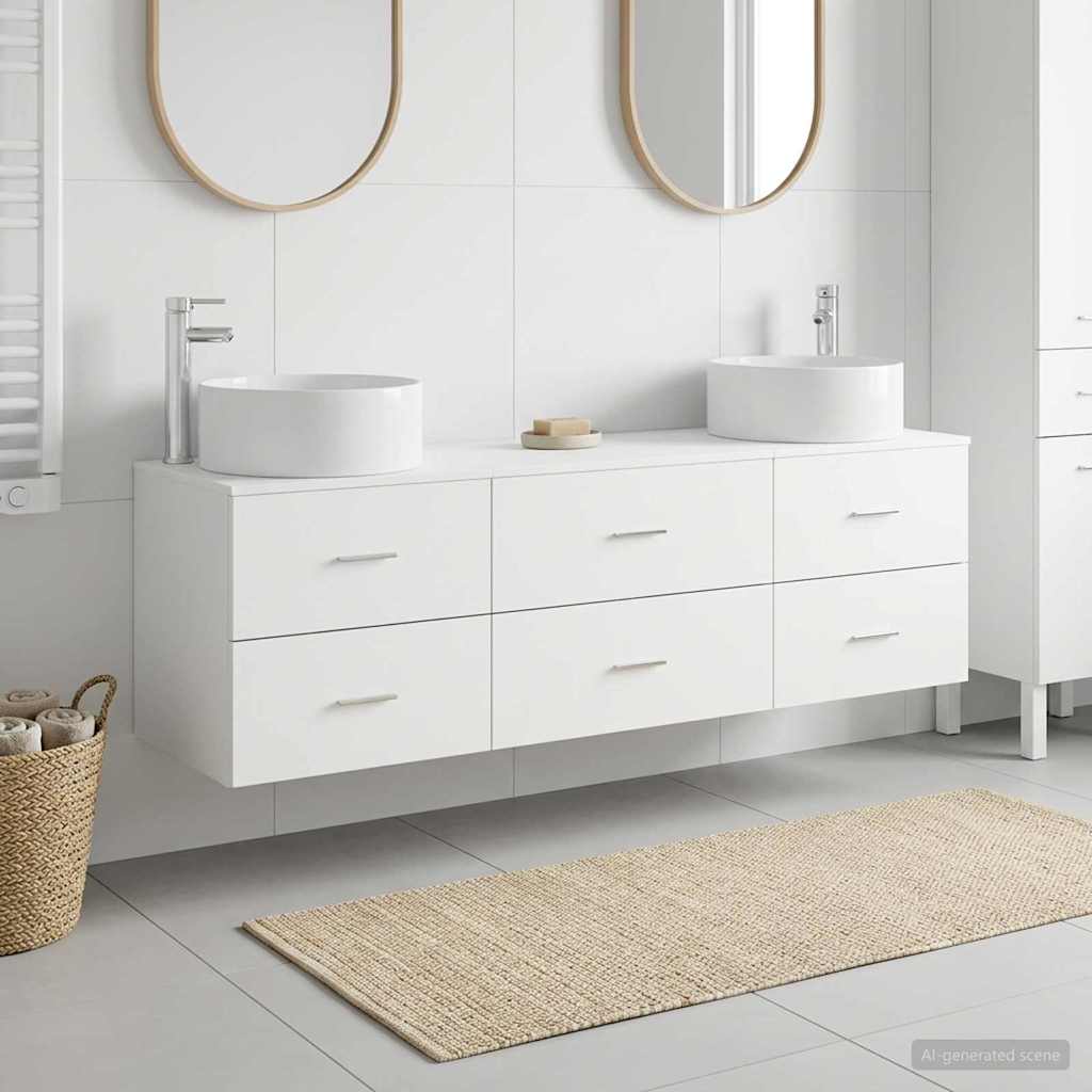 vidaXL Bathroom Furniture Set 3 pcs White 49.5 x 44.5 x 65.5 cm