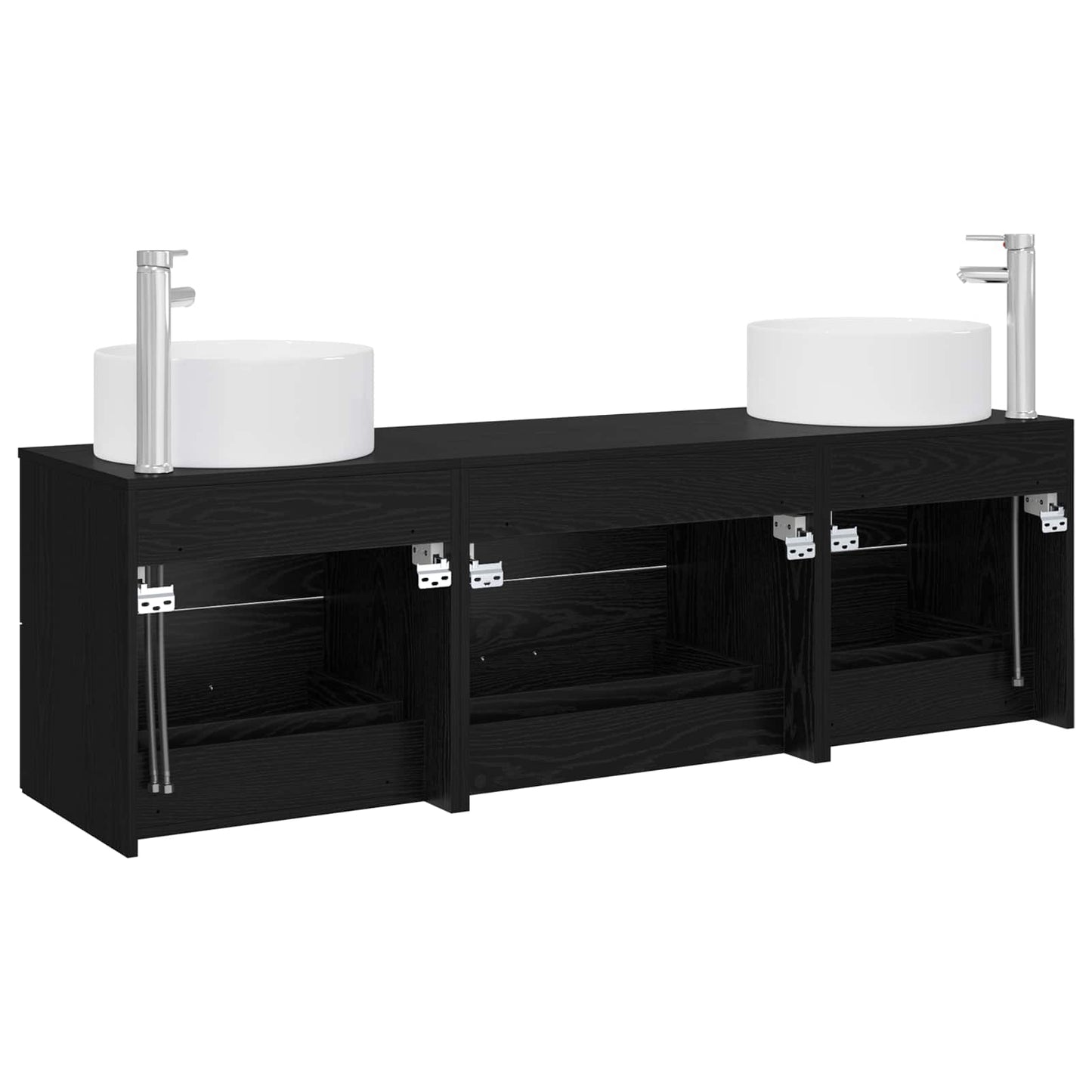 vidaXL Bathroom Furniture Set 3 pcs Black 49.5 x 44.5 x 65.5 cm