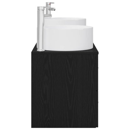vidaXL Bathroom Furniture Set 3 pcs Black 49.5 x 44.5 x 65.5 cm