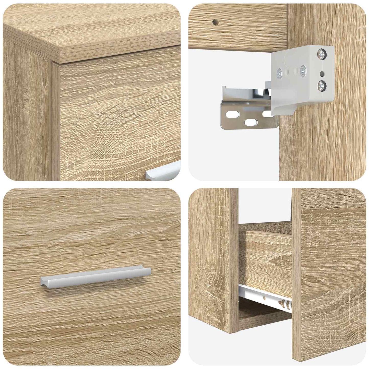 vidaXL Bathroom Furniture Set 3 pcs Sonoma Oak 49.5 x 44.5 x 65.5 cm