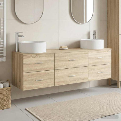 vidaXL Bathroom Furniture Set 3 pcs Sonoma Oak 49.5 x 44.5 x 65.5 cm