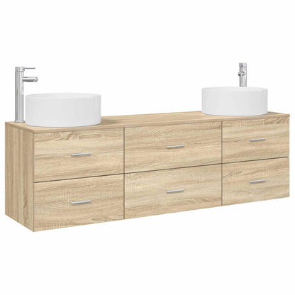vidaXL Bathroom Furniture Set 3 pcs Sonoma Oak 49.5 x 44.5 x 65.5 cm