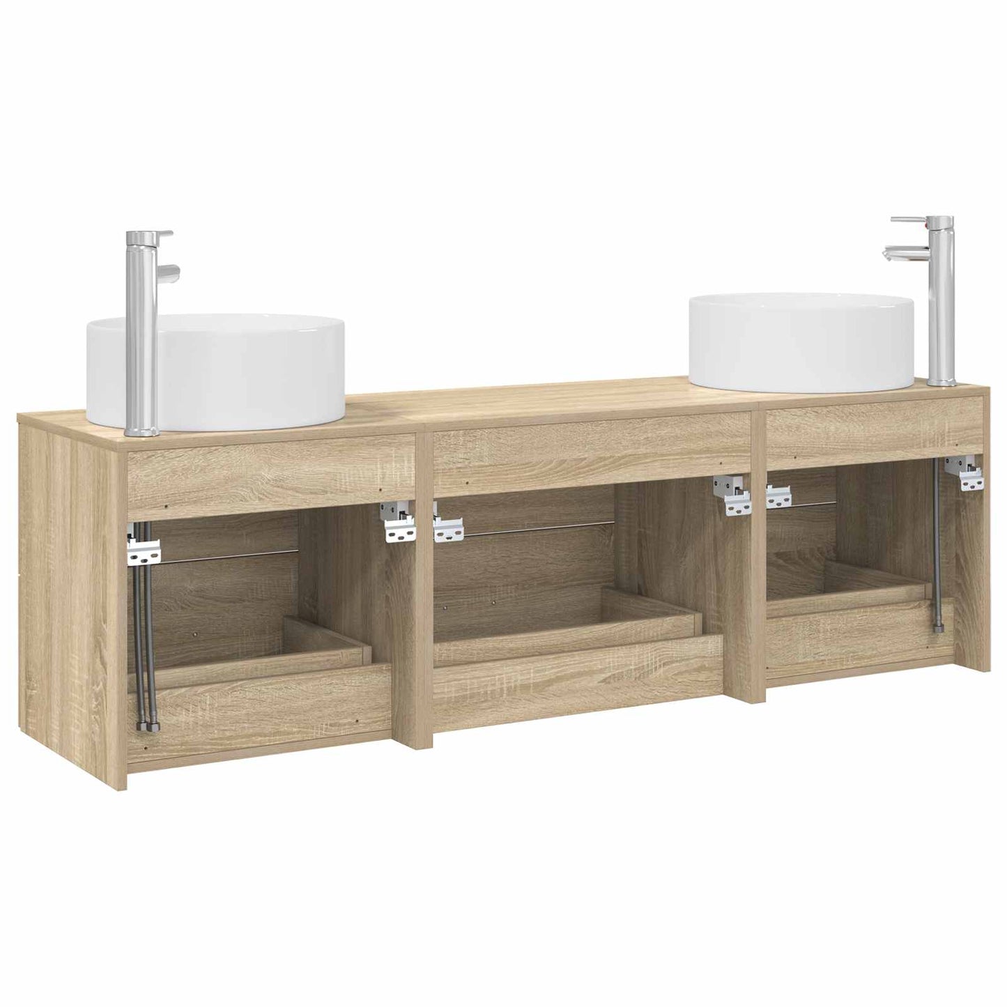vidaXL Bathroom Furniture Set 3 pcs Sonoma Oak 49.5 x 44.5 x 65.5 cm