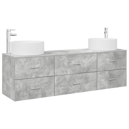 vidaXL Bathroom Furniture Set 3 pcs Concrete Grey