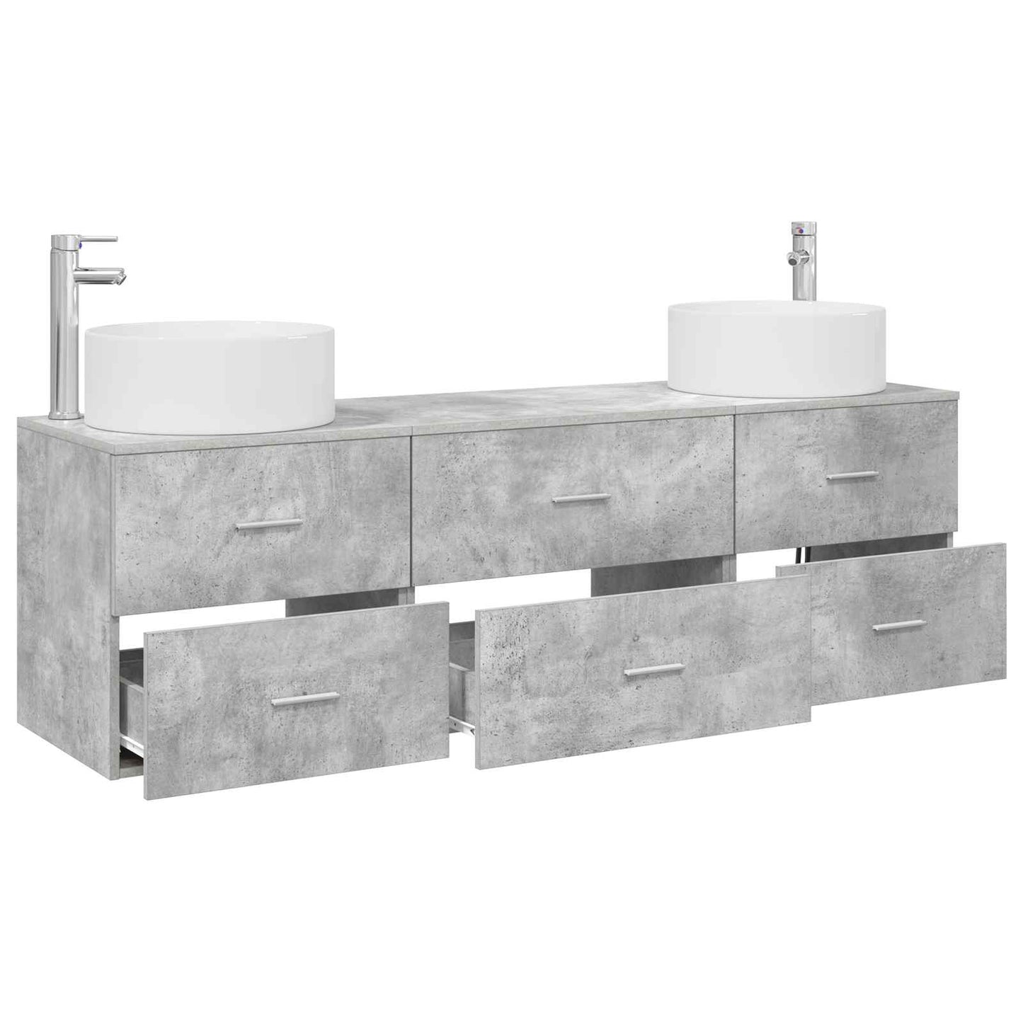 vidaXL Bathroom Furniture Set 3 pcs Concrete Grey