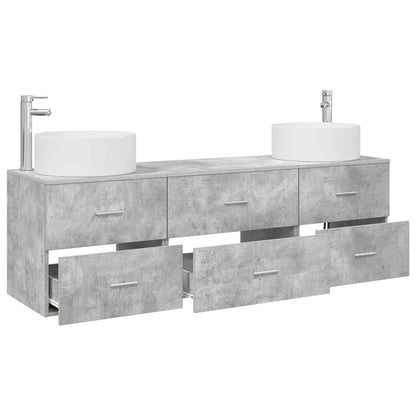 vidaXL Bathroom Furniture Set 3 pcs Concrete Grey