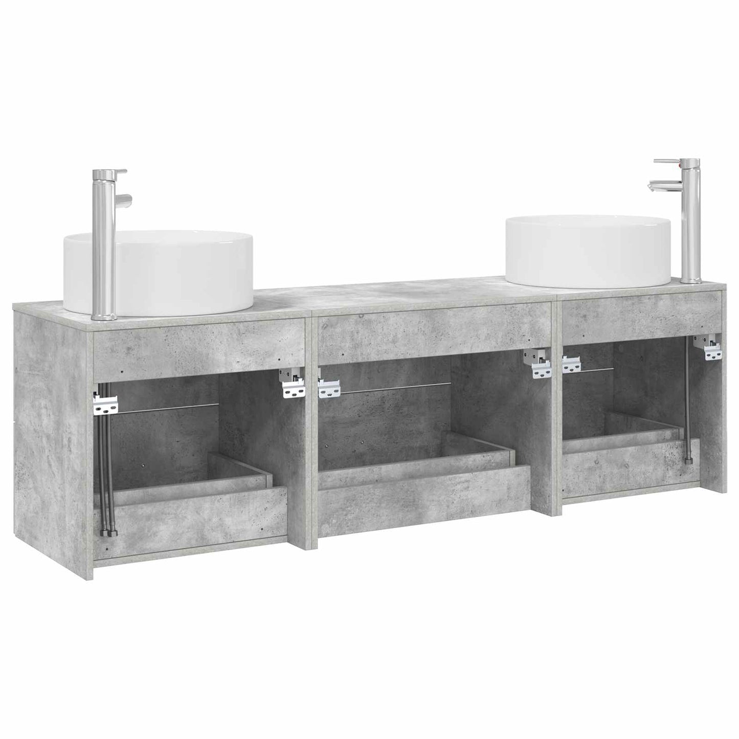 vidaXL Bathroom Furniture Set 3 pcs Concrete Grey