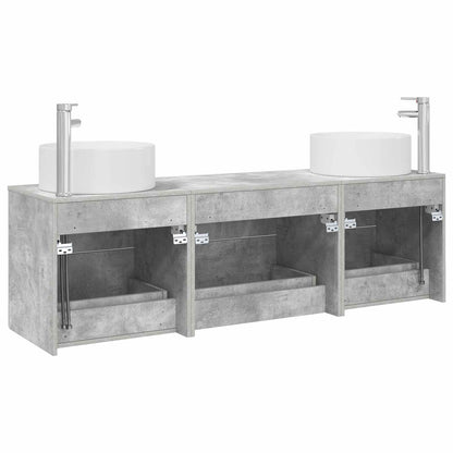 vidaXL Bathroom Furniture Set 3 pcs Concrete Grey