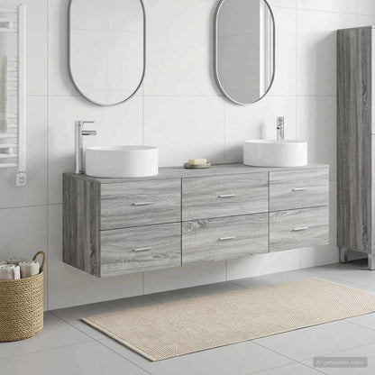 vidaXL Bathroom Furniture Set 3 pcs Grey Sonoma 49.5 x 44.5 x 65.5 cm