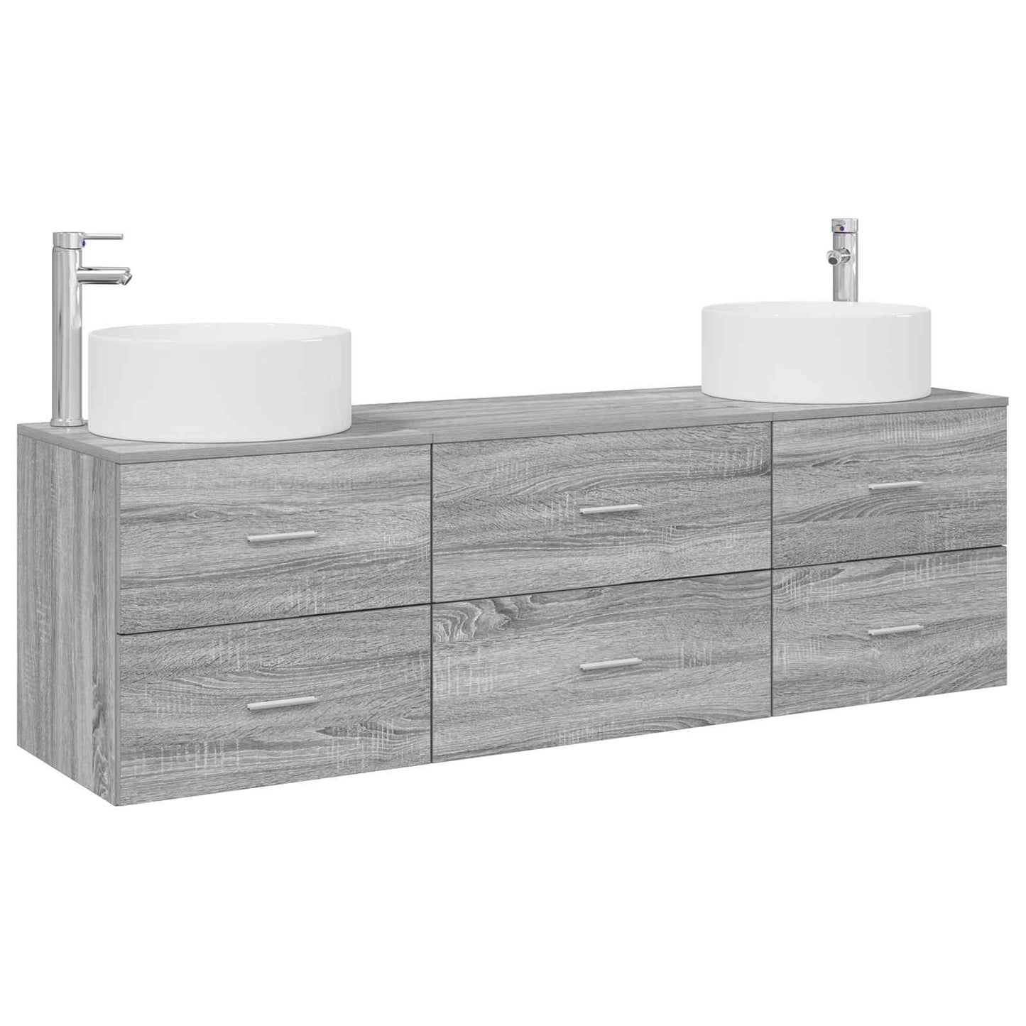 vidaXL Bathroom Furniture Set 3 pcs Grey Sonoma 49.5 x 44.5 x 65.5 cm