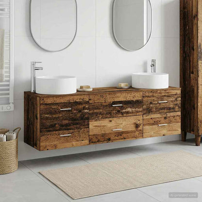 vidaXL Bathroom Furniture Set 3 pcs Old Wood 49.5 x 44.5 x 65.5 cm