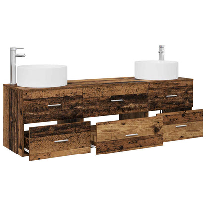 vidaXL Bathroom Furniture Set 3 pcs Old Wood 49.5 x 44.5 x 65.5 cm