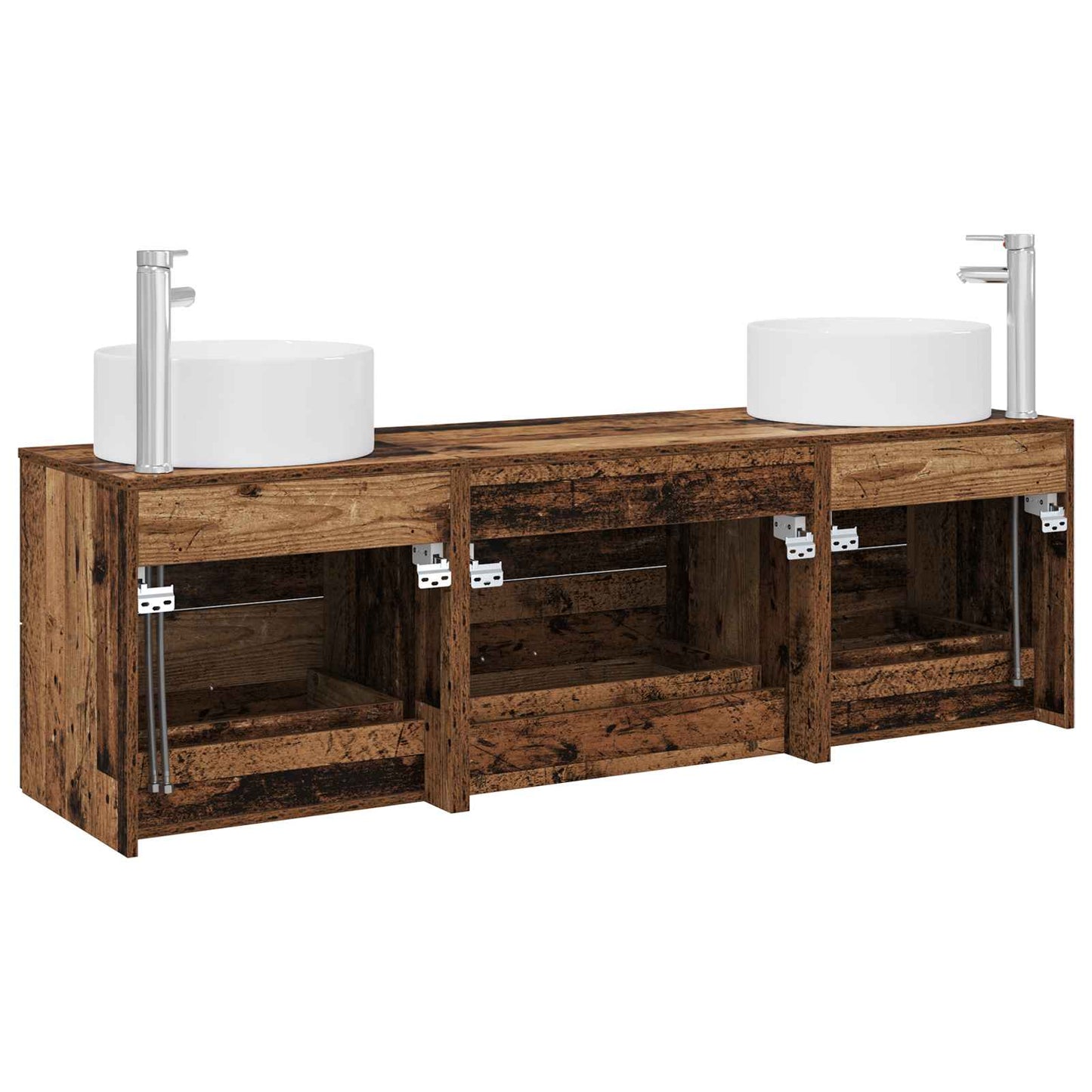 vidaXL Bathroom Furniture Set 3 pcs Old Wood 49.5 x 44.5 x 65.5 cm