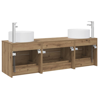 vidaXL Bathroom Furniture Set 3 pcs Artisan Oak 49.5 x 44.5 x 65.5 cm