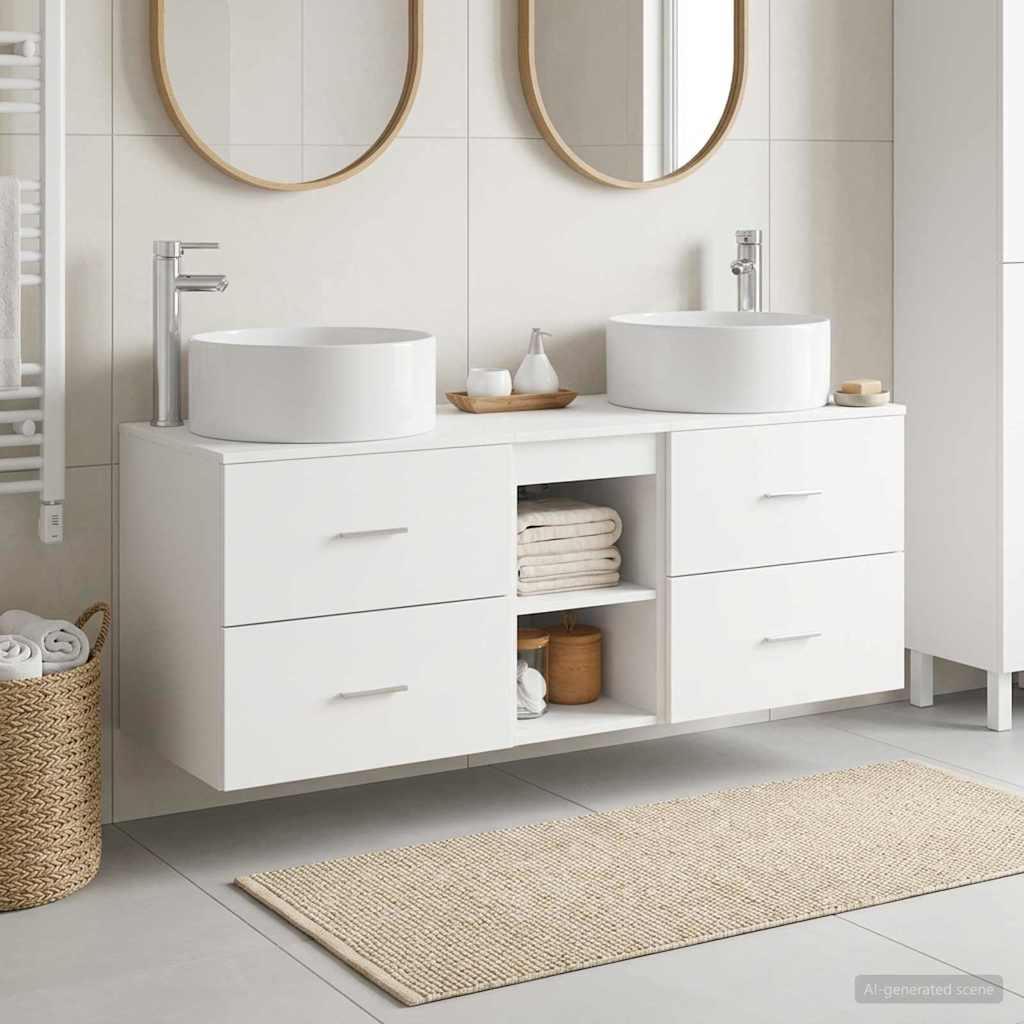 vidaXL Bathroom Furniture Set 3 pcs White 49.5 x 44.5 x 65.5 cm