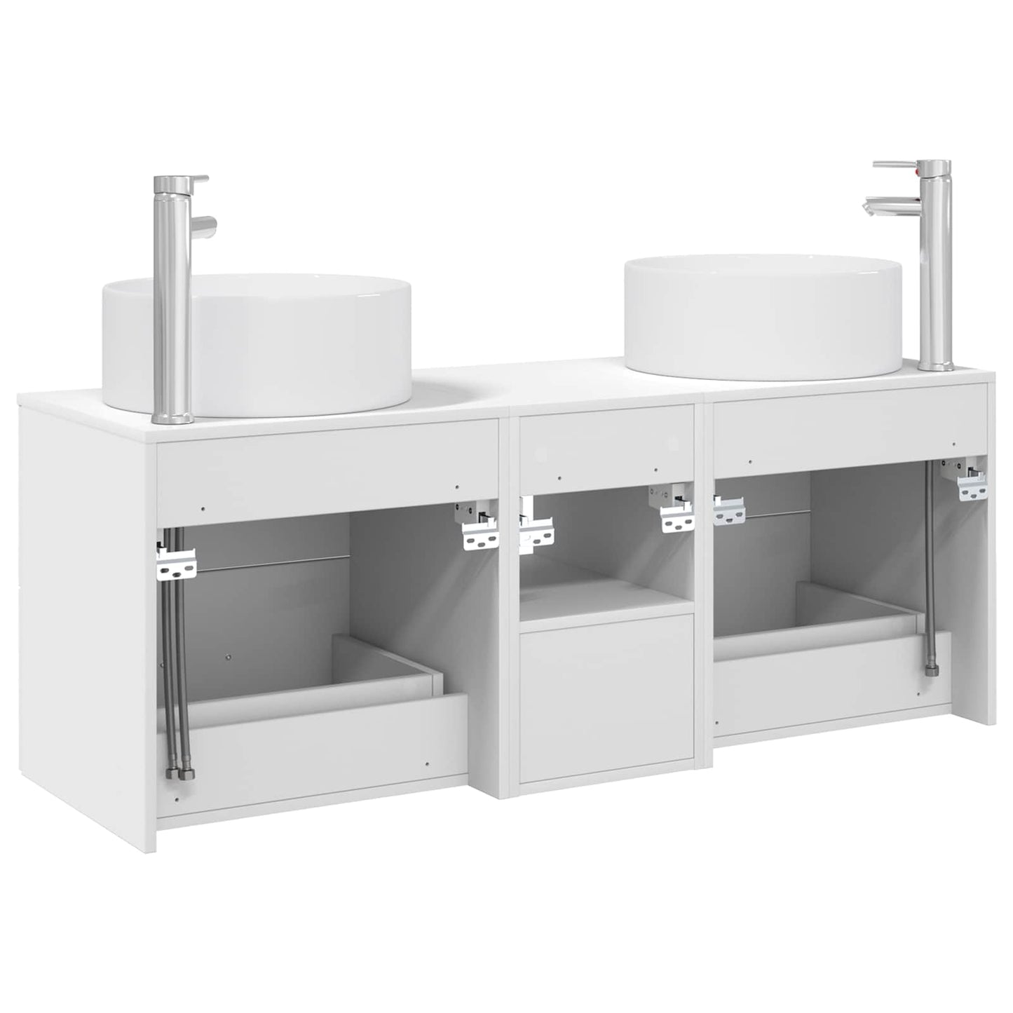 vidaXL Bathroom Furniture Set 3 pcs White 49.5 x 44.5 x 65.5 cm