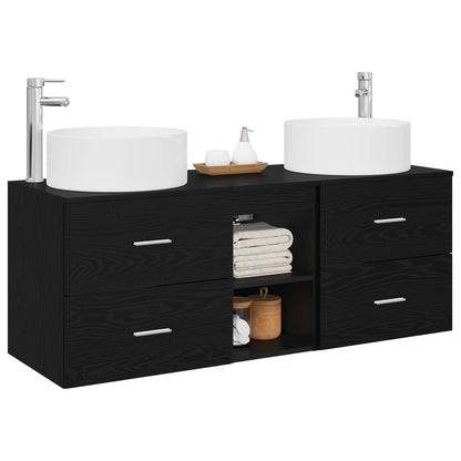 vidaXL Bathroom Furniture Set 3 pcs Black 49.5 x 44.5 x 65.5 cm