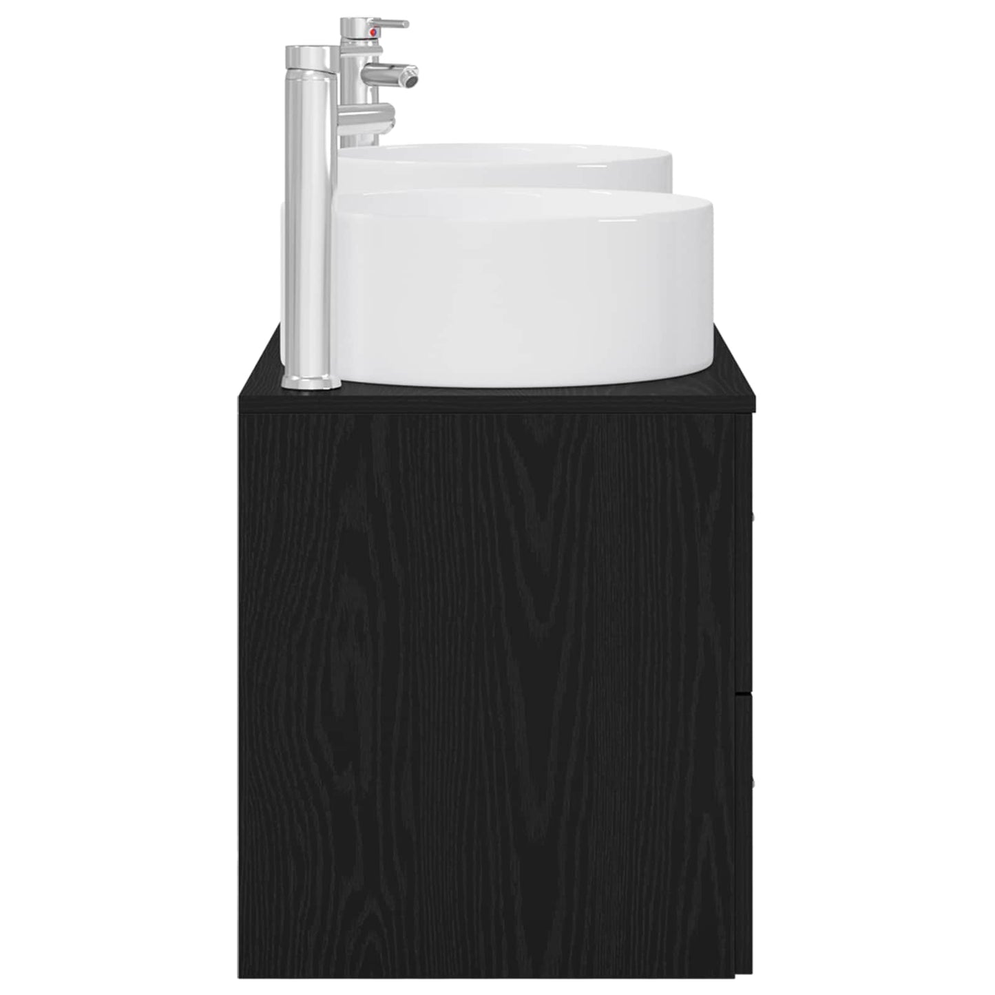 vidaXL Bathroom Furniture Set 3 pcs Black 49.5 x 44.5 x 65.5 cm