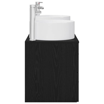 vidaXL Bathroom Furniture Set 3 pcs Black 49.5 x 44.5 x 65.5 cm