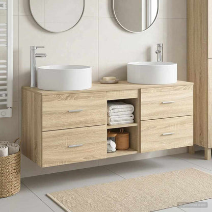 vidaXL Bathroom Furniture Set 3 pcs Sonoma Oak 49.5 x 44.5 x 65.5 cm