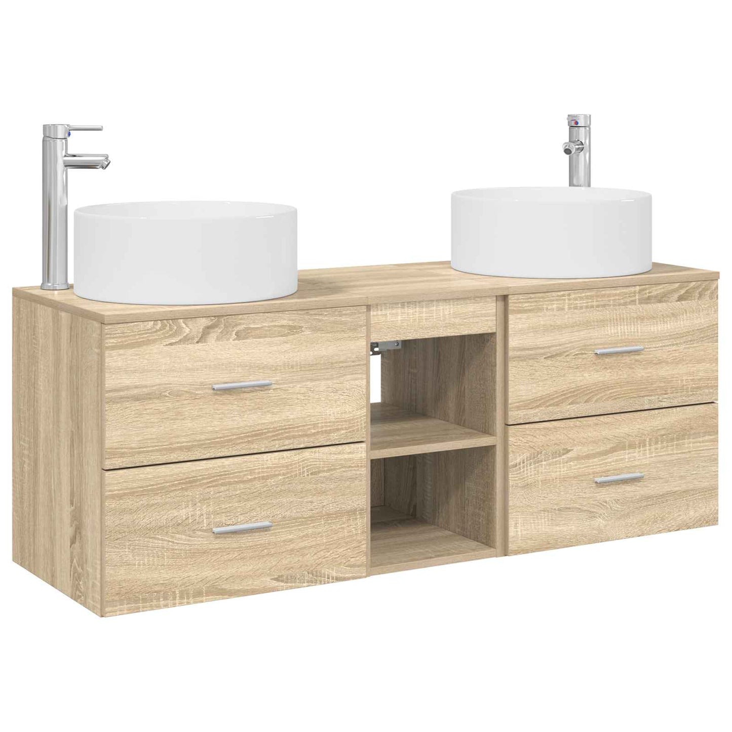 vidaXL Bathroom Furniture Set 3 pcs Sonoma Oak 49.5 x 44.5 x 65.5 cm