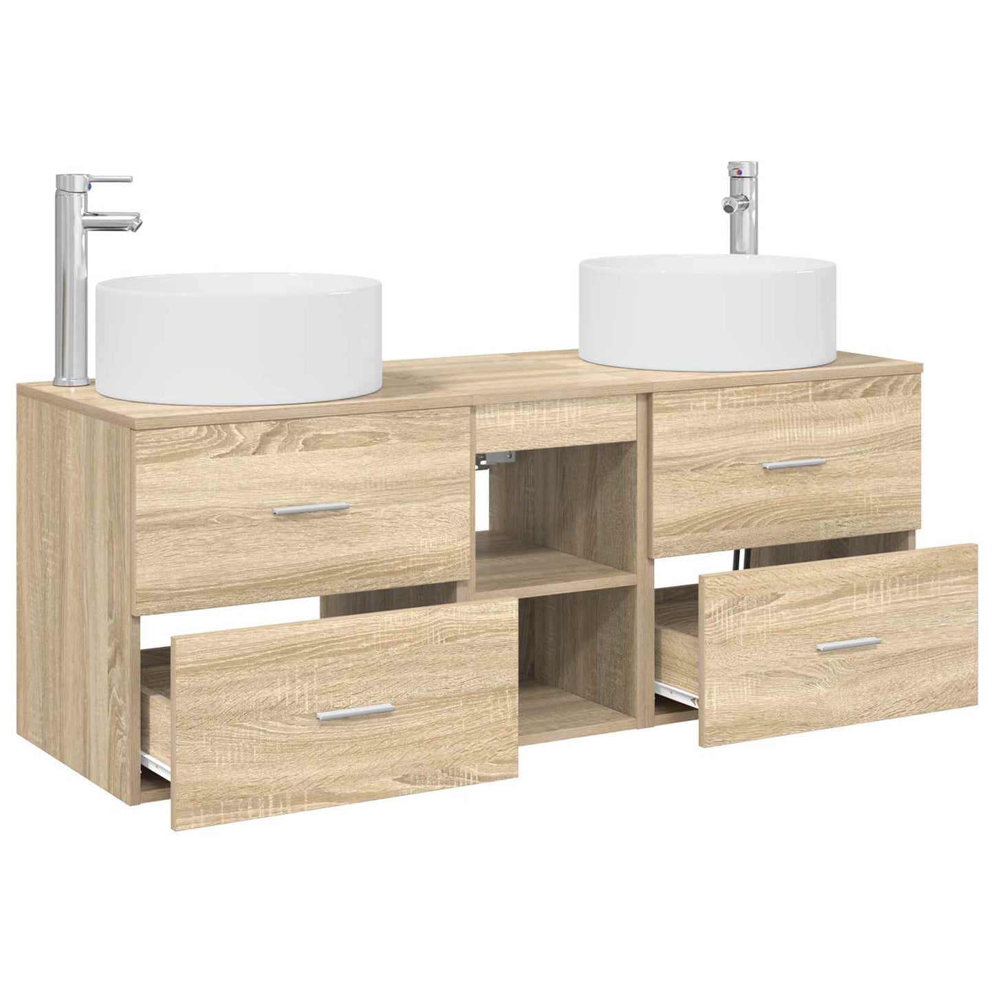 vidaXL Bathroom Furniture Set 3 pcs Sonoma Oak 49.5 x 44.5 x 65.5 cm