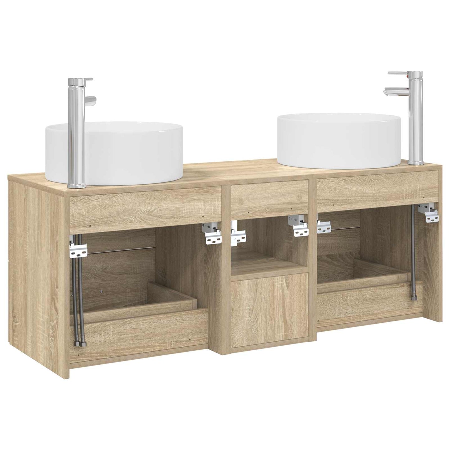 vidaXL Bathroom Furniture Set 3 pcs Sonoma Oak 49.5 x 44.5 x 65.5 cm