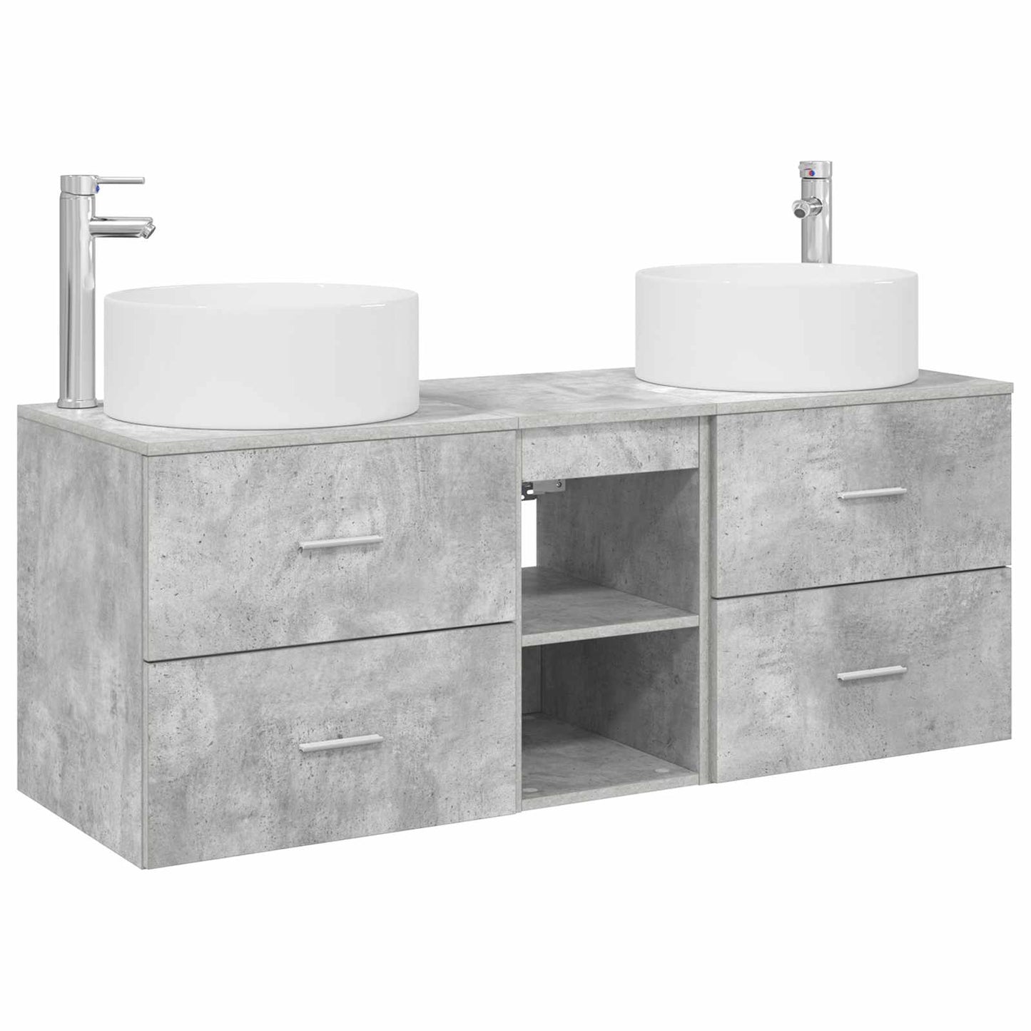 vidaXL Bathroom Furniture Set 3 pcs Concrete Grey