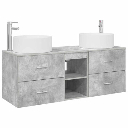 vidaXL Bathroom Furniture Set 3 pcs Concrete Grey
