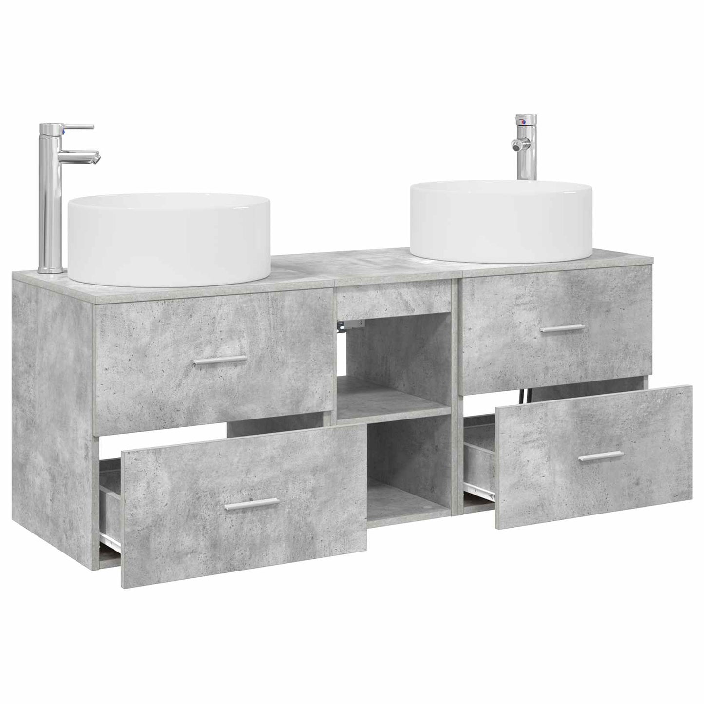 vidaXL Bathroom Furniture Set 3 pcs Concrete Grey