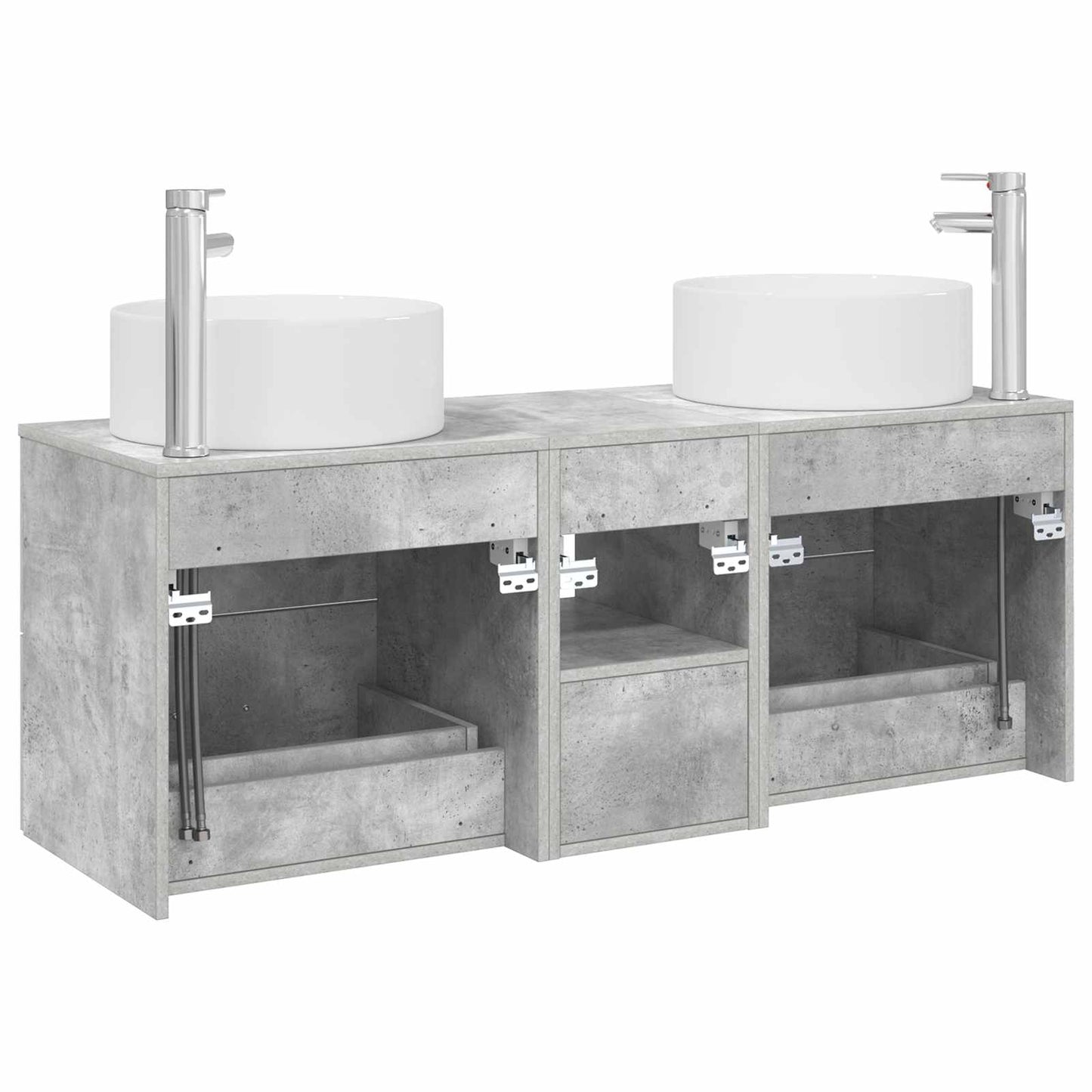 vidaXL Bathroom Furniture Set 3 pcs Concrete Grey