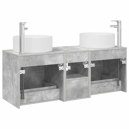 vidaXL Bathroom Furniture Set 3 pcs Concrete Grey