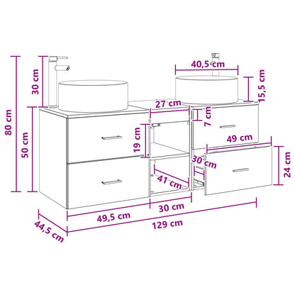 vidaXL Bathroom Furniture Set 3 pcs Concrete Grey
