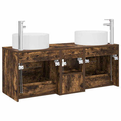 vidaXL Bathroom Furniture Set 3 pcs Smoked Oak 49.5 x 44.5 x 65.5 cm