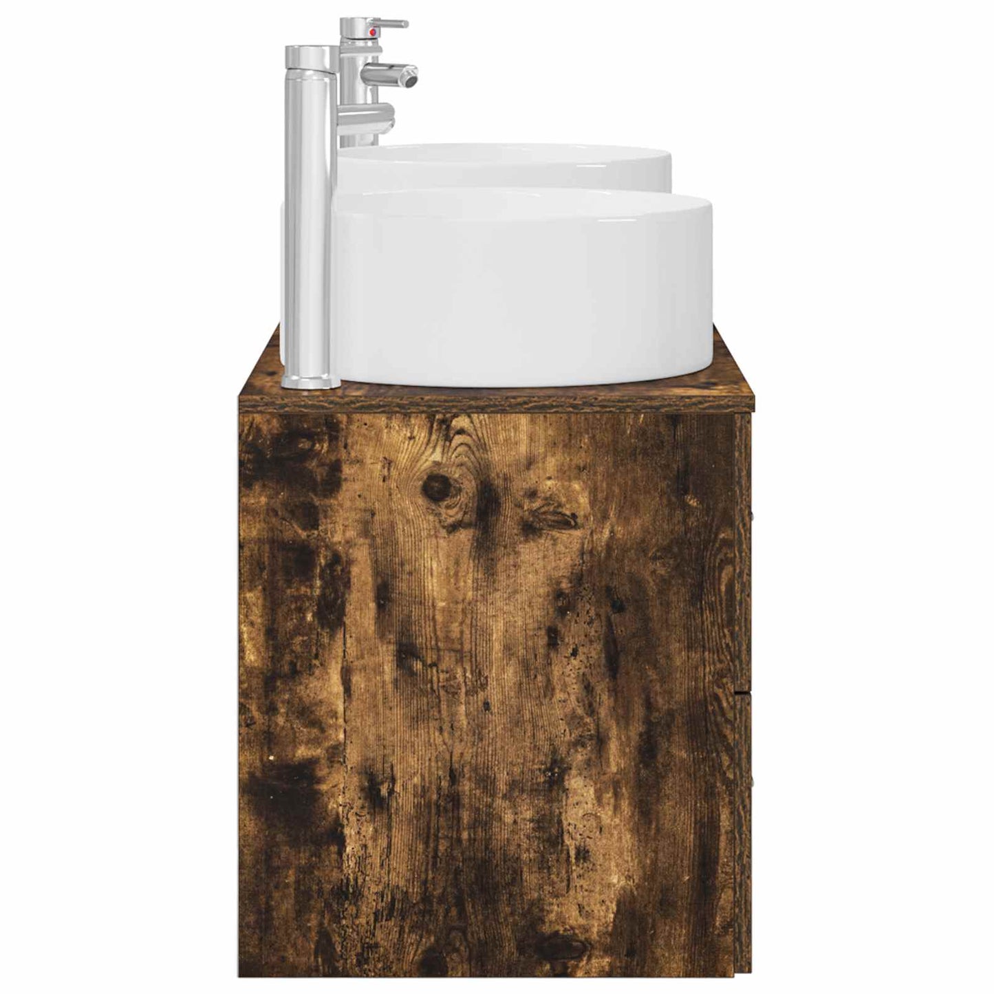 vidaXL Bathroom Furniture Set 3 pcs Smoked Oak 49.5 x 44.5 x 65.5 cm