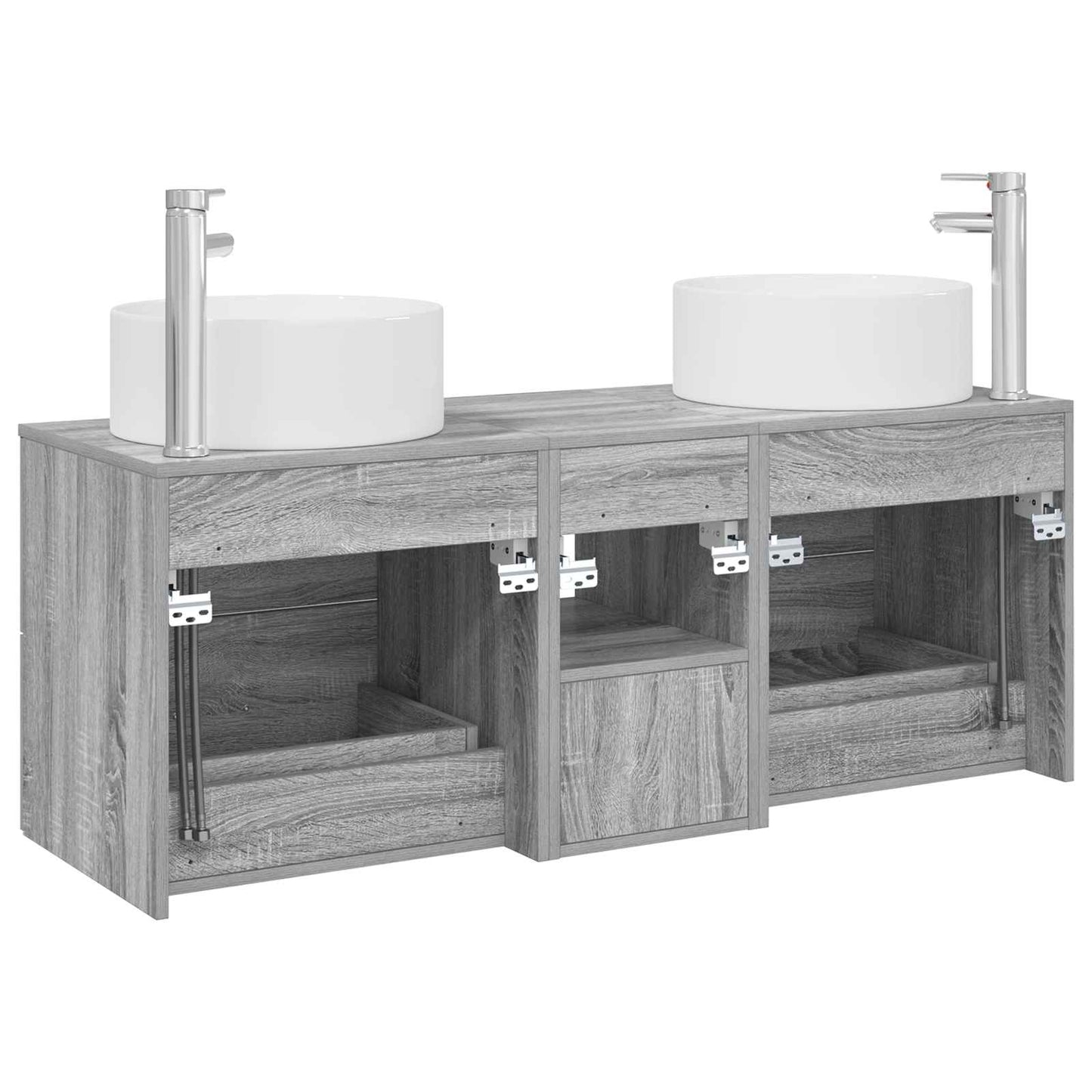 vidaXL Bathroom Furniture Set 3 pcs Grey Sonoma 49.5 x 44.5 x 65.5 cm