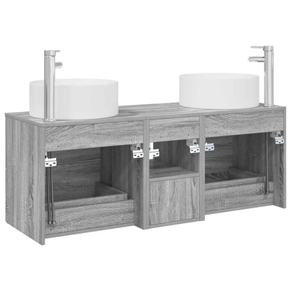 vidaXL Bathroom Furniture Set 3 pcs Grey Sonoma 49.5 x 44.5 x 65.5 cm