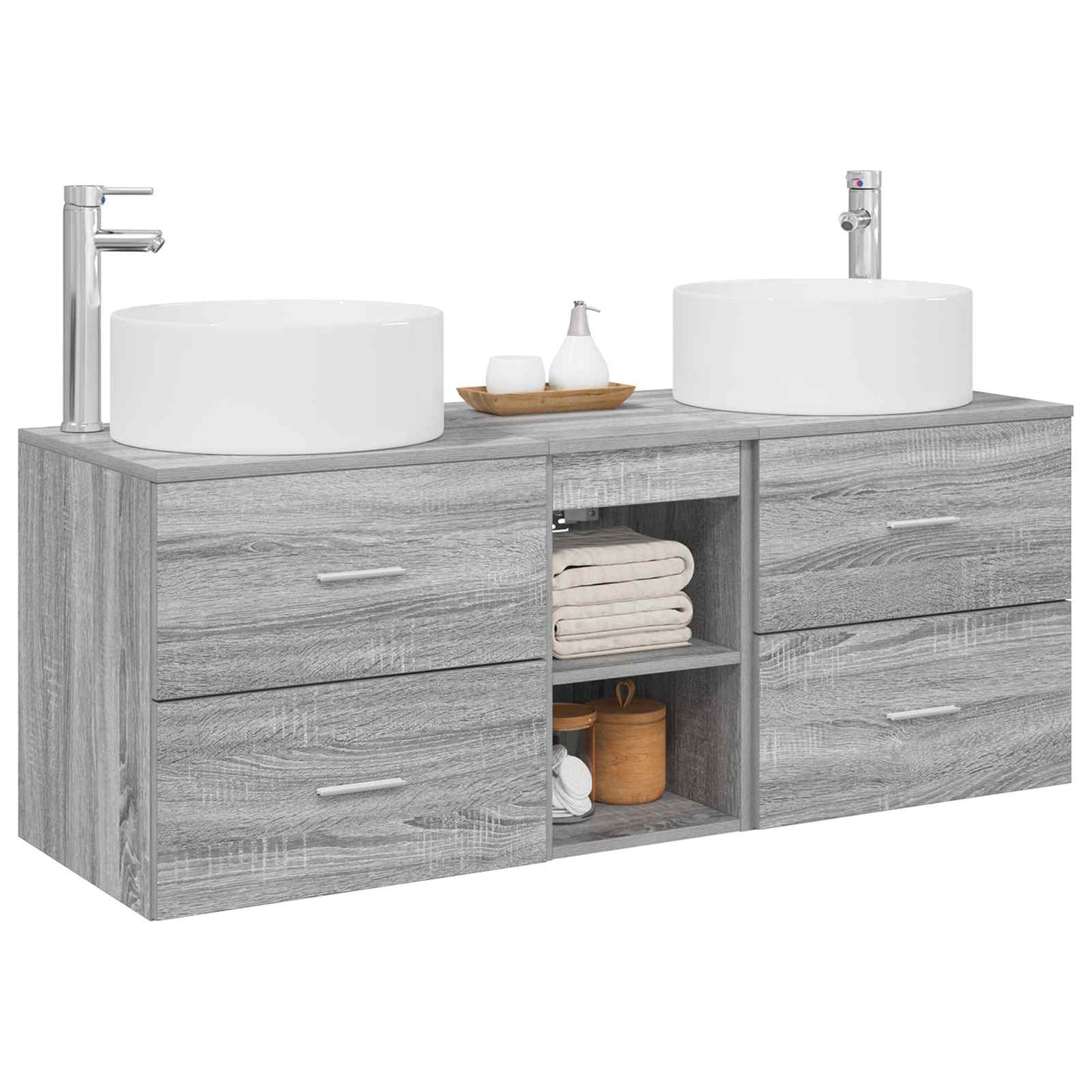 vidaXL Bathroom Furniture Set 3 pcs Grey Sonoma 49.5 x 44.5 x 65.5 cm