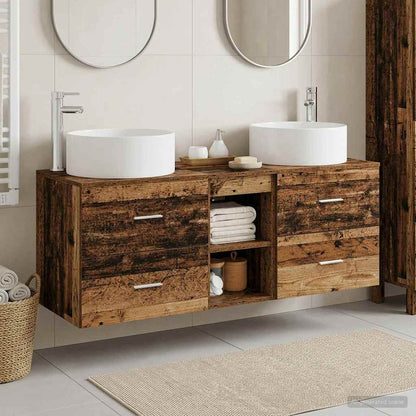 vidaXL Bathroom Furniture Set 3 pcs Old Wood 49.5 x 44.5 x 65.5 cm