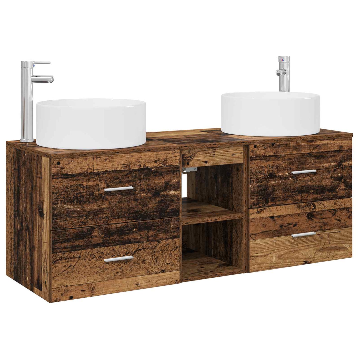 vidaXL Bathroom Furniture Set 3 pcs Old Wood 49.5 x 44.5 x 65.5 cm