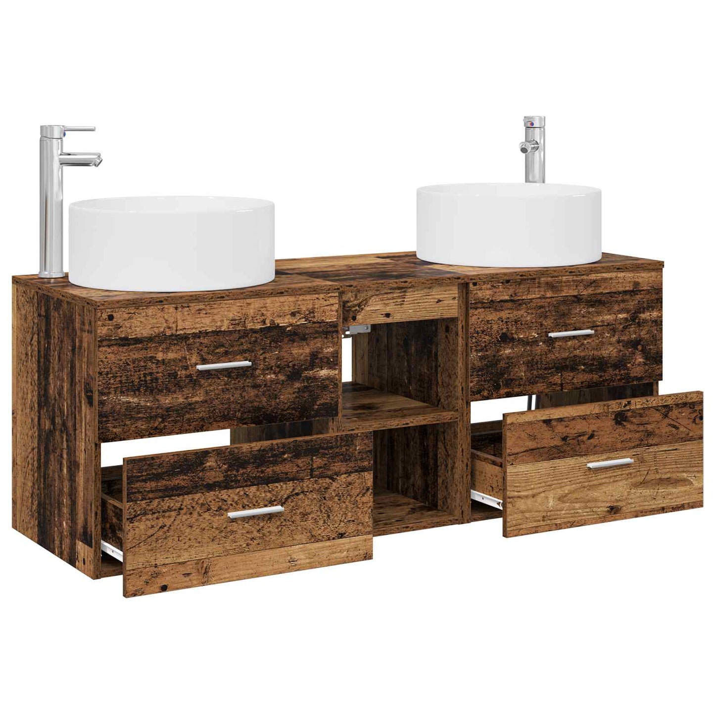 vidaXL Bathroom Furniture Set 3 pcs Old Wood 49.5 x 44.5 x 65.5 cm