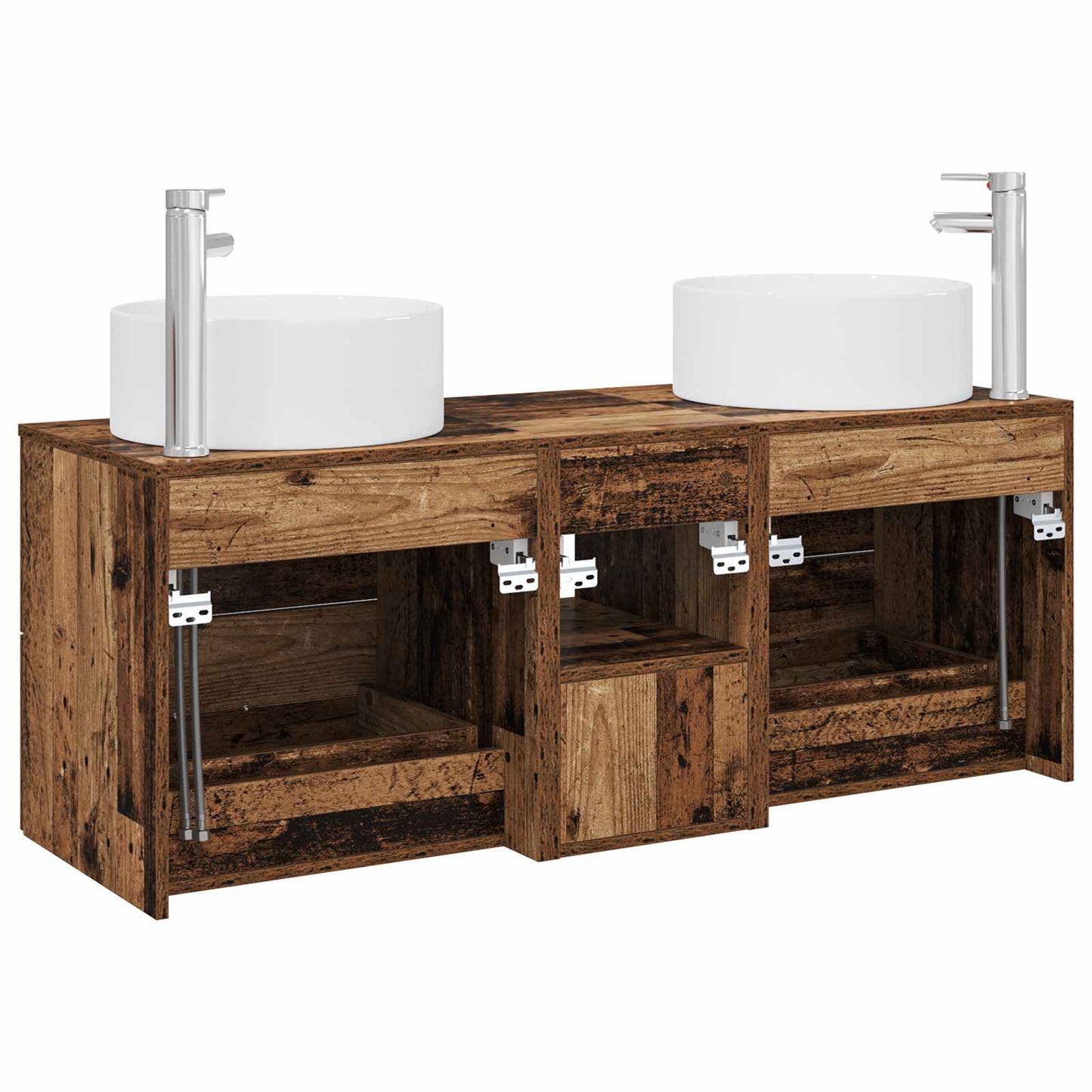 vidaXL Bathroom Furniture Set 3 pcs Old Wood 49.5 x 44.5 x 65.5 cm
