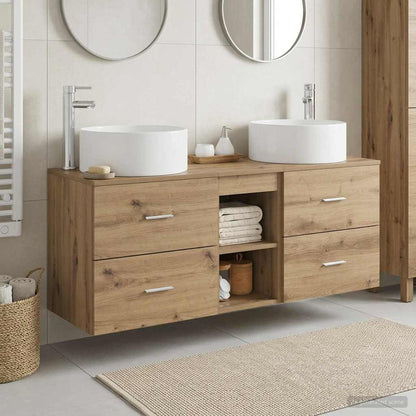 vidaXL Bathroom Furniture Set 3 pcs Artisan Oak 49.5 x 44.5 x 65.5 cm