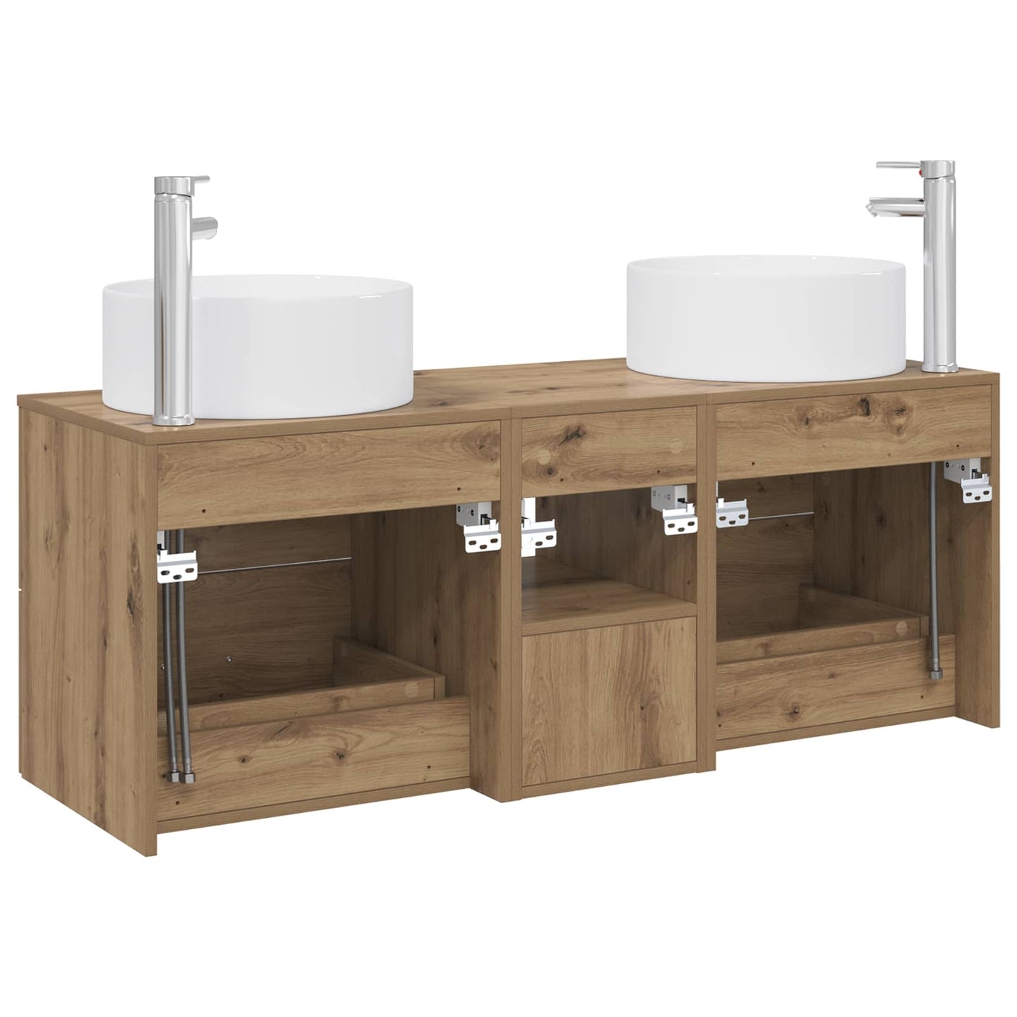vidaXL Bathroom Furniture Set 3 pcs Artisan Oak 49.5 x 44.5 x 65.5 cm
