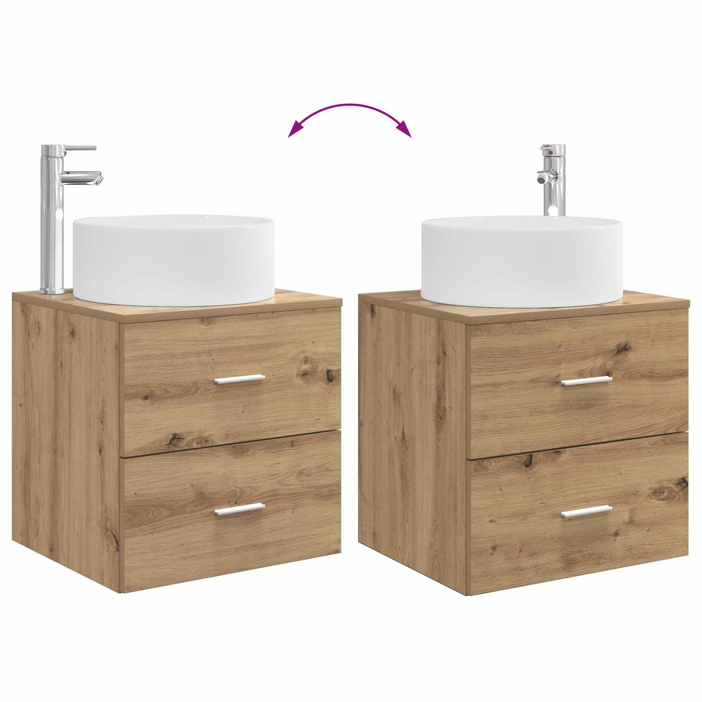 vidaXL Bathroom Furniture Set 3 pcs Artisan Oak 49.5 x 44.5 x 65.5 cm